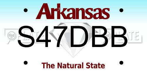S47DBB Arkansas License Plate