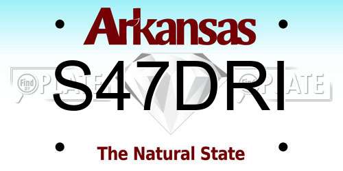 S47DRI Arkansas License Plate