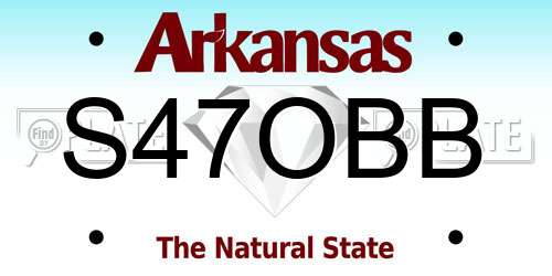 S47OBB Arkansas License Plate