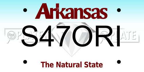 S47ORI Arkansas License Plate