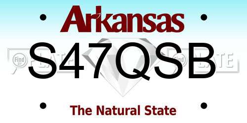 S47QSB Arkansas License Plate
