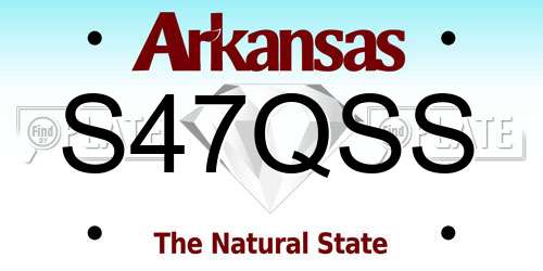 S47QSS Arkansas License Plate