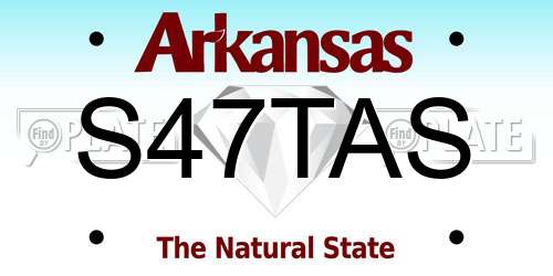 S47TAS Arkansas License Plate