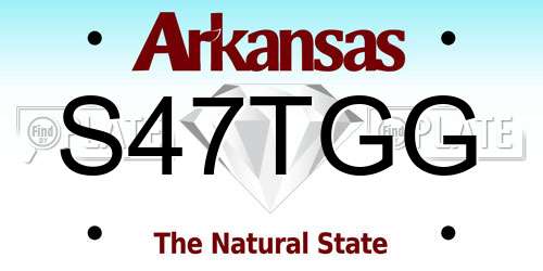 S47TGG Arkansas License Plate