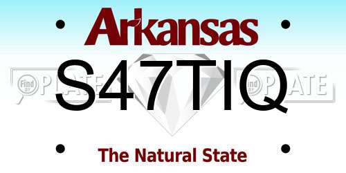 S47TIQ Arkansas License Plate