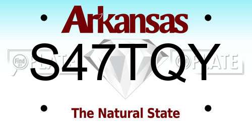S47TQY Arkansas License Plate