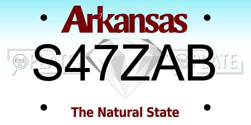 S47ZAB Arkansas License Plate