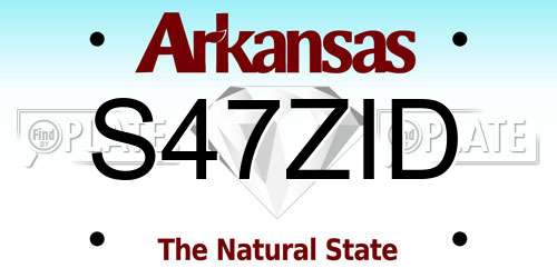 S47ZID Arkansas License Plate