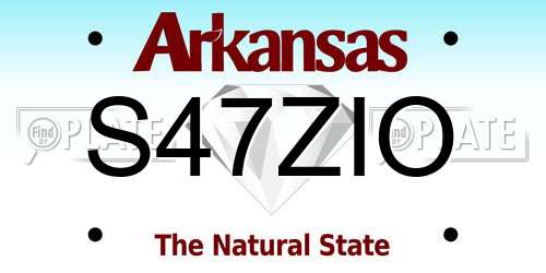 S47ZIO Arkansas License Plate