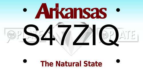 S47ZIQ Arkansas License Plate