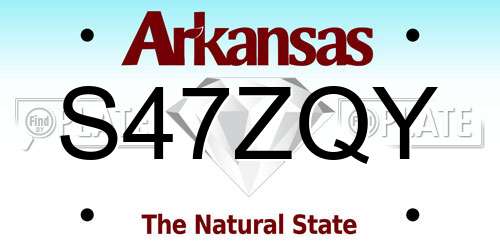 S47ZQY Arkansas License Plate