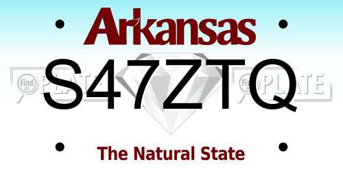 S47ZTQ Arkansas License Plate