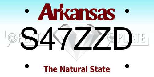 S47ZZD Arkansas License Plate