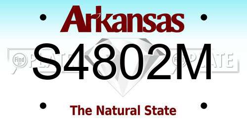 S4802M Arkansas License Plate
