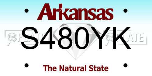 S480YK Arkansas License Plate