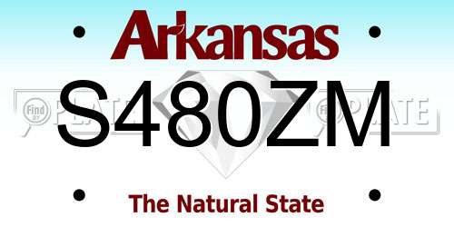 S480ZM Arkansas License Plate