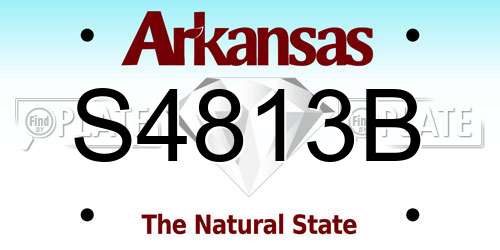 S4813B Arkansas License Plate