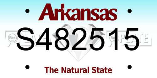 S482515 Arkansas License Plate