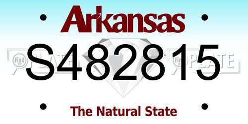 S482815 Arkansas License Plate
