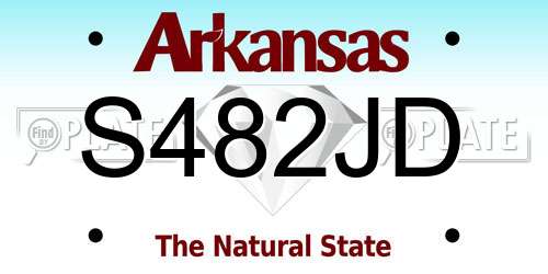 S482JD Arkansas License Plate