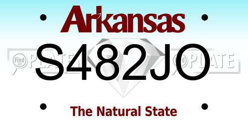 S482JO Arkansas License Plate