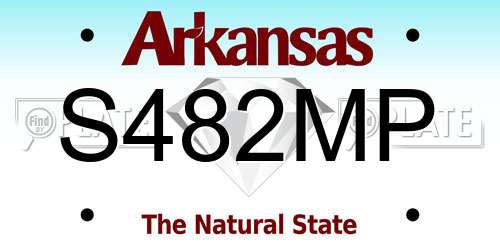 S482MP Arkansas License Plate