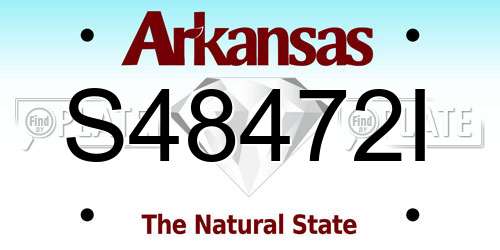 S48472I Arkansas License Plate