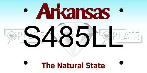 S485LL Arkansas License Plate