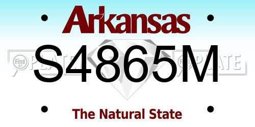 S4865M Arkansas License Plate