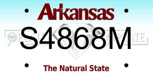 S4868M Arkansas License Plate