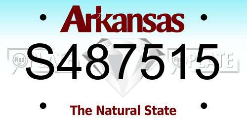 S487515 Arkansas License Plate