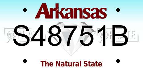 S48751B Arkansas License Plate
