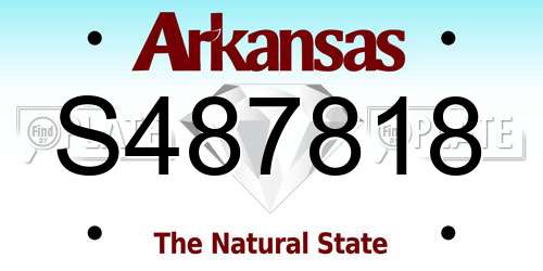 S487818 Arkansas License Plate