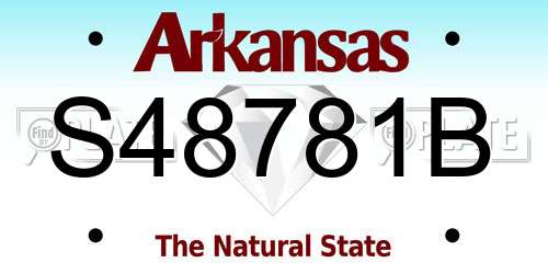 S48781B Arkansas License Plate