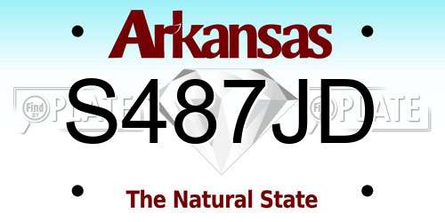 S487JD Arkansas License Plate