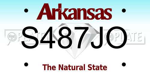 S487JO Arkansas License Plate