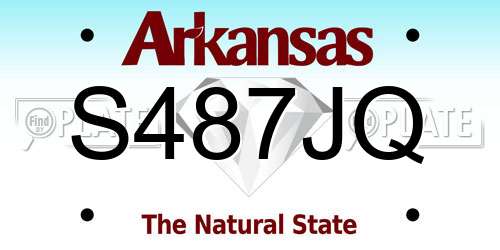 S487JQ Arkansas License Plate