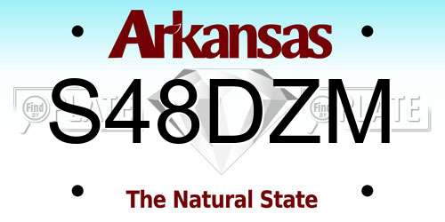 S48DZM Arkansas License Plate