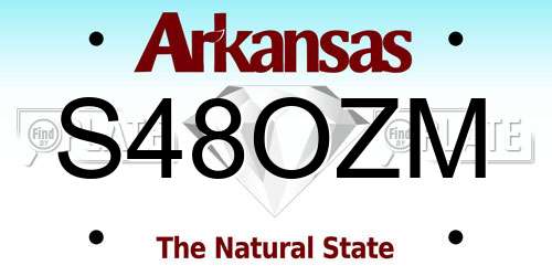 S48OZM Arkansas License Plate