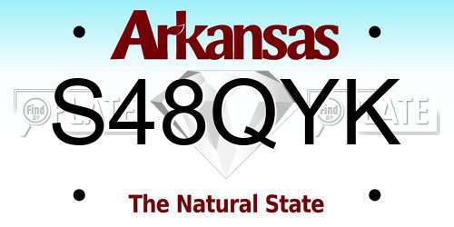 S48QYK Arkansas License Plate