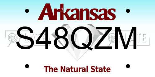 S48QZM Arkansas License Plate