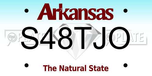 S48TJO Arkansas License Plate