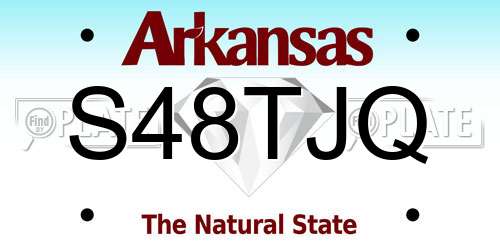 S48TJQ Arkansas License Plate