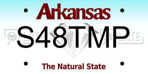S48TMP Arkansas License Plate