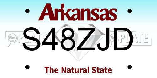 S48ZJD Arkansas License Plate