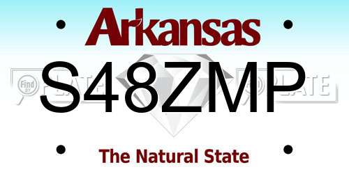 S48ZMP Arkansas License Plate