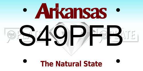 S49PFB Arkansas License Plate