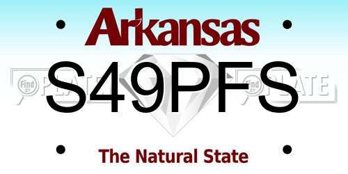 S49PFS Arkansas License Plate