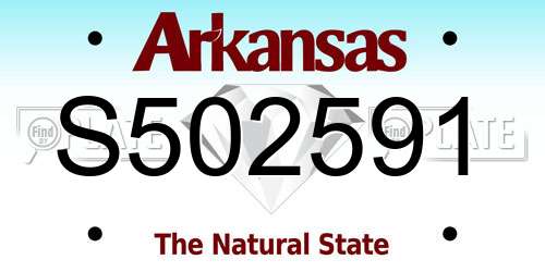 S502591 Arkansas License Plate