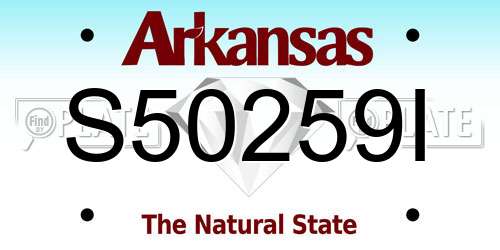 S50259I Arkansas License Plate